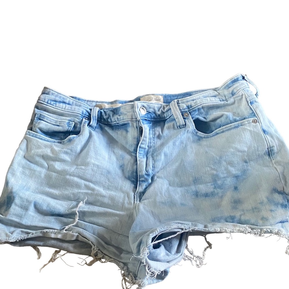 Universal Thread High Rise Midi Shorts Cut Offs Jean Tie Dye Womens Sz 14/32R